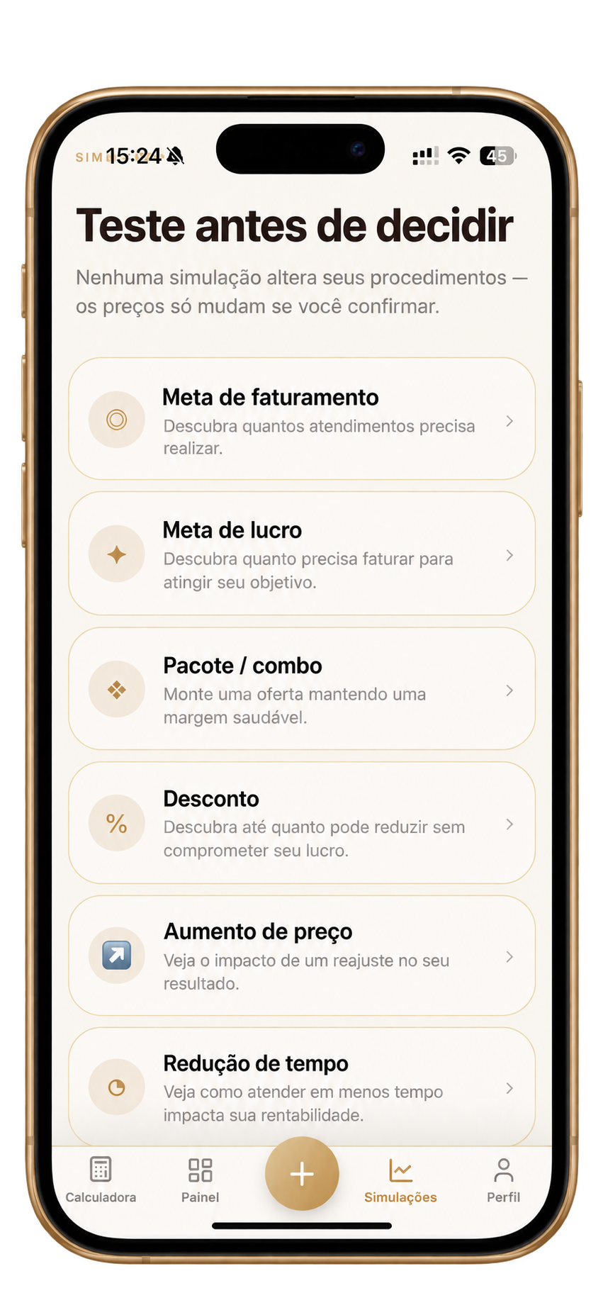 Simulações e metas