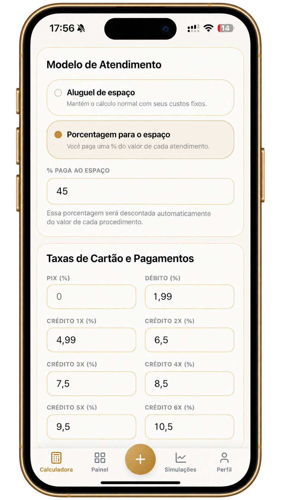 Atendimento e taxas 